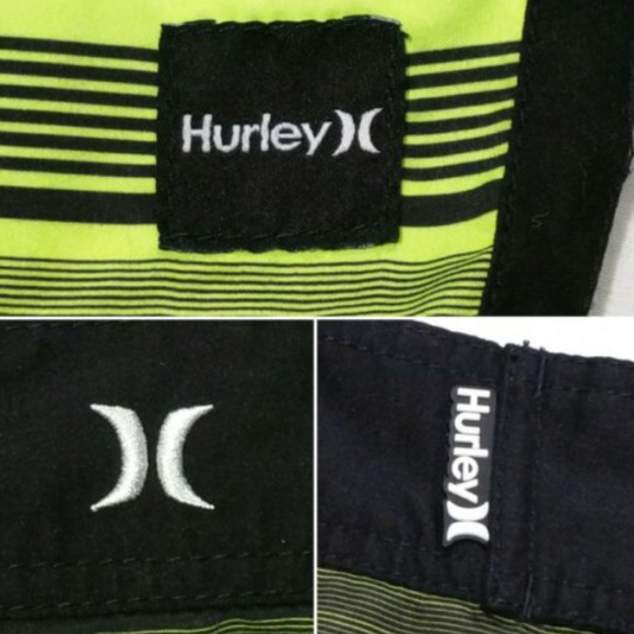 *SOLD* HURLEY Swim Board Shorts Drawstring Striped - Picture 7 of 8